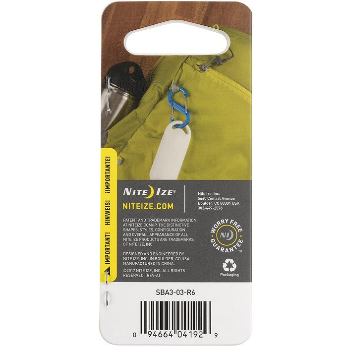 NITEIZE S-BINER ALUMINUM DUAL CARABINER SIZE 3 - BLUE