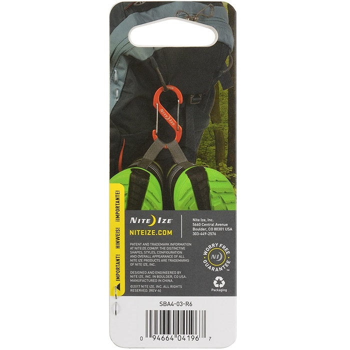 NITEIZE S-BINER ALUMINUM DUAL CARABINER SIZE 4 - BLUE