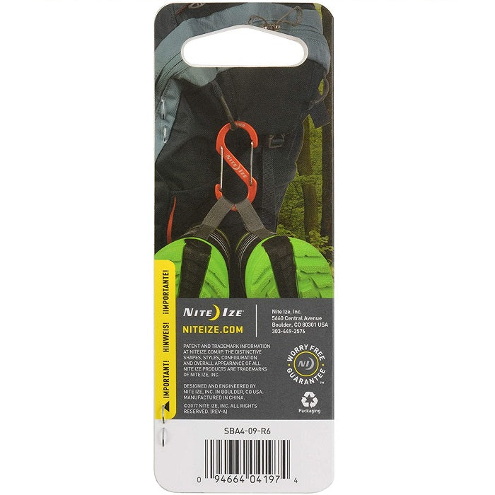 NITEIZE S-BINER ALUMINUM DUAL CARABINER SIZE 4 - CHARCOAL