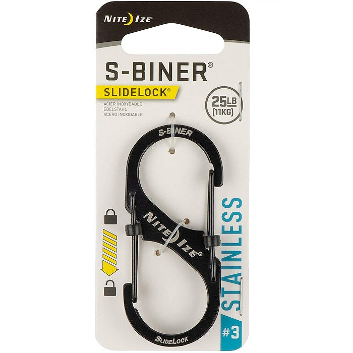NITEIZE S-BINER SLIDELOCK STEEL SIZE 3 - BLACK