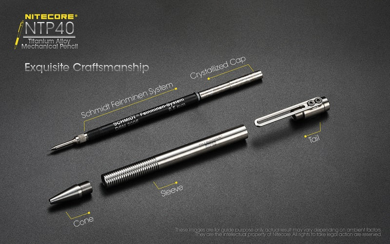 NITECORE NTP40 TITANIUM ALLOY MECHANICAL PENCIL