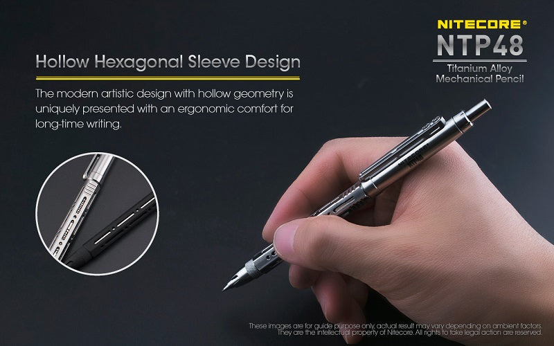 NITECORE NTP48 TITANIUM ALLOY MECHANICAL PENCIL - GLOSS SILVER