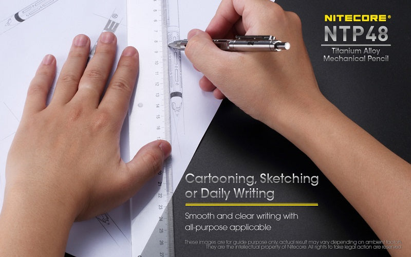 NITECORE NTP48 TITANIUM ALLOY MECHANICAL PENCIL - GLOSS SILVER