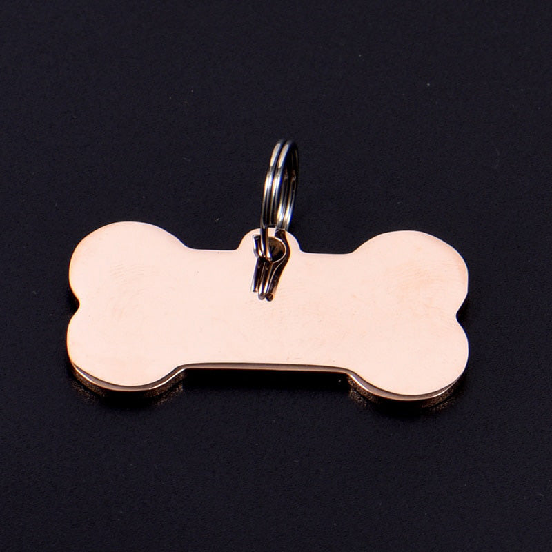 DOG BONE STAINLESS STEEL TAG - 2019 VERSION (ROSE GOLD)