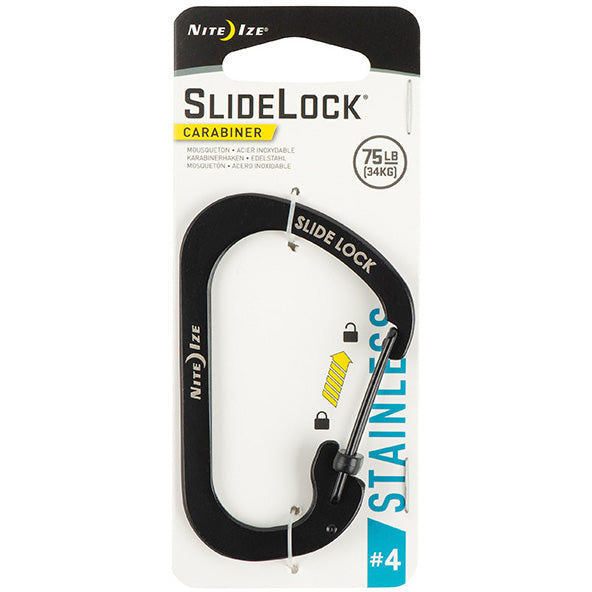 NITEIZE CARABINER SLIDE LOCK SIZE 4 - BLACK