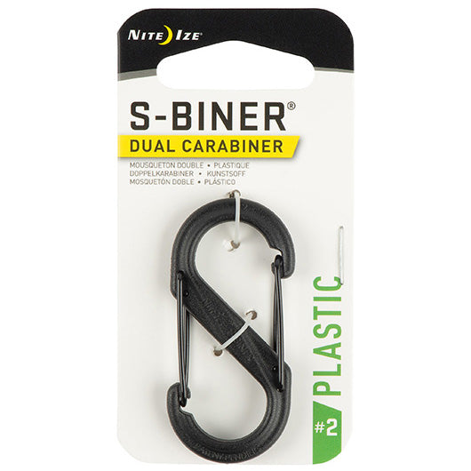NITEIZE PLASTIC S-BINER SIZE 2 - BLACK
