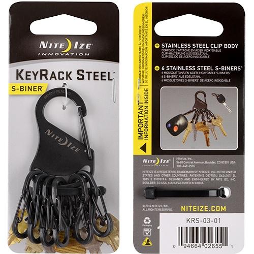 NITEIZE S-BINER KEYRACK STEEL - BLACK