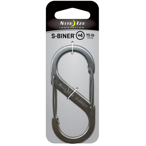 NITEIZE STEEL S-BINER SIZE 4 - SILVER