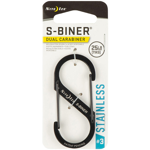 NITEIZE STEEL S-BINER SIZE 3 - BLACK
