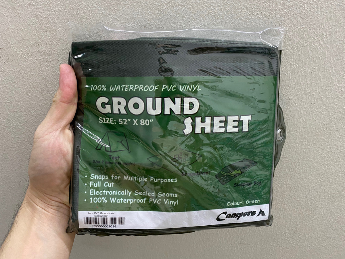 PVC GROUND SHEET - 52" x 80" (OLIVE GREEN)