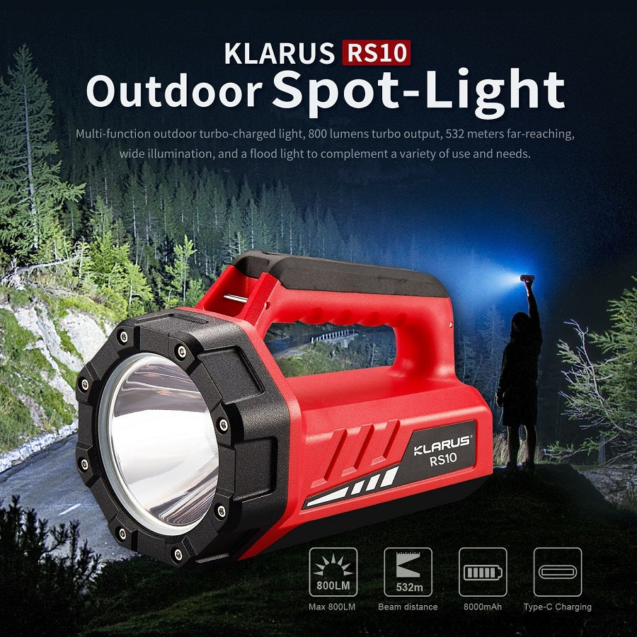 KLARUS RS10 MULTIPURPOSE USB-C RECHARGEBALE LED TORCH - 800 LUMENS