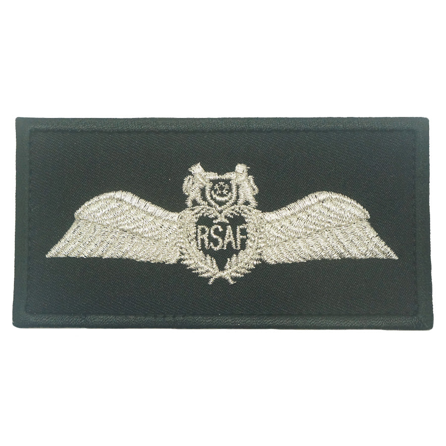 RSAF WING PATCH - BLACK SILVER