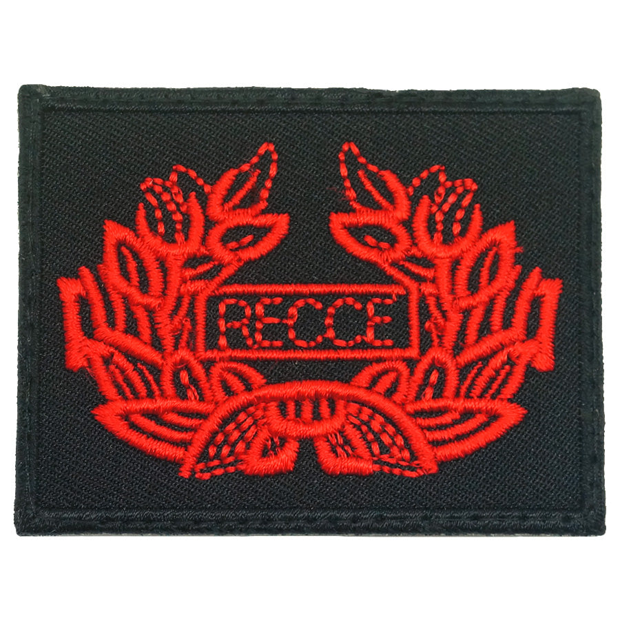 RECCE BADGE - BLACK RED