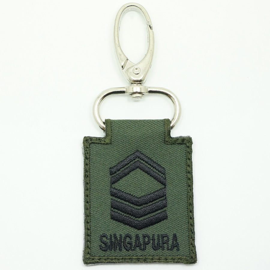 MINI SAF RANK KEYCHAIN - 1SG (OD GREEN)