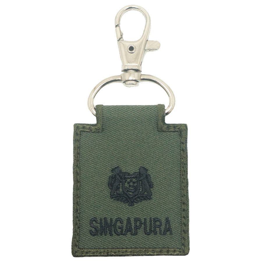 MINI SAF RANK KEYCHAIN - MAJ (OD GREEN) (SWIVEL CARABINER HOOK)