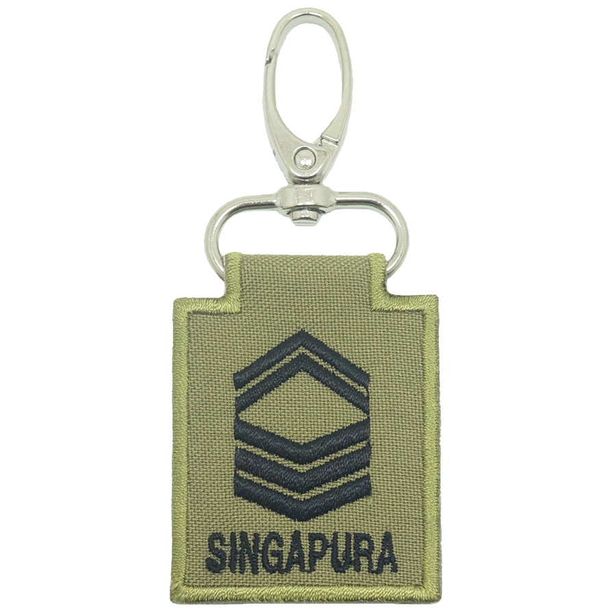 MINI SAF RANK KEYCHAIN - 1SG (OLIVE GREEN)