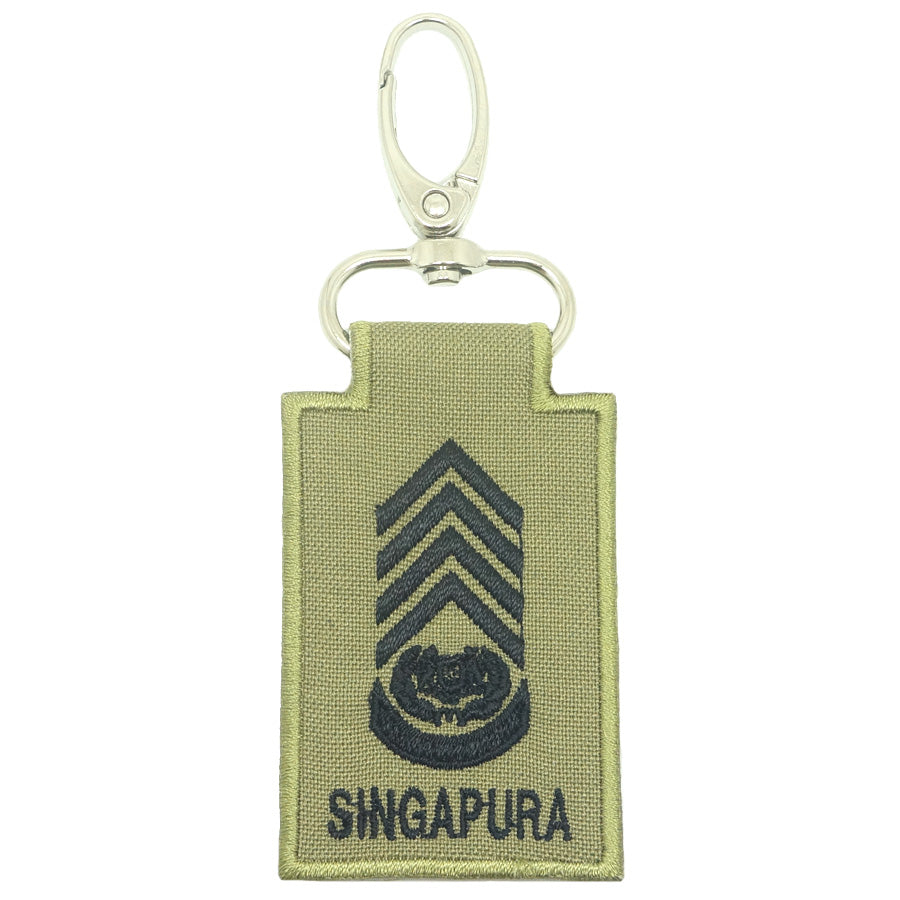 MINI SAF RANK KEYCHAIN - CWO (OLIVE GREEN)