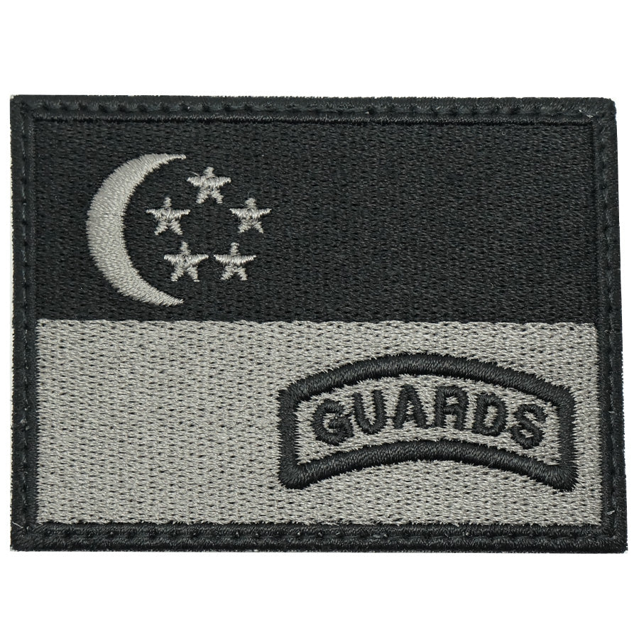 SINGAPORE FLAG WITH GUARDS TAB - BLACK FOLIAGE