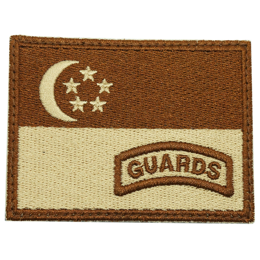 SINGAPORE FLAG WITH GUARDS TAB - KHAKI