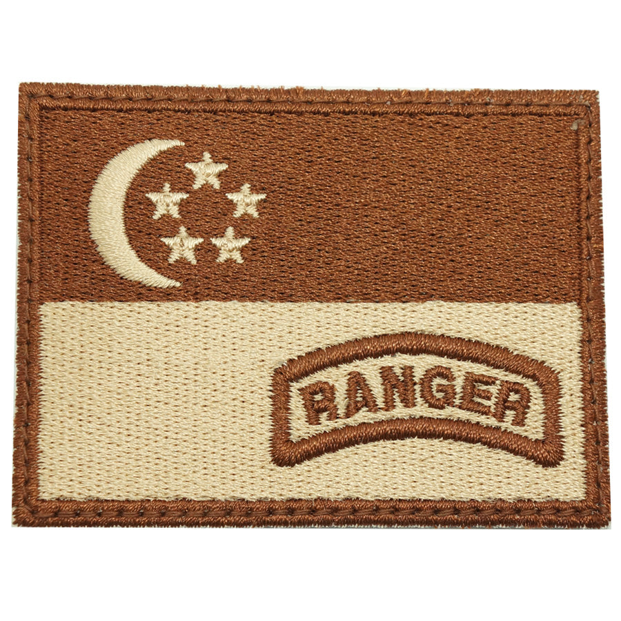 SINGAPORE FLAG WITH RANGER TAB - KHAKI