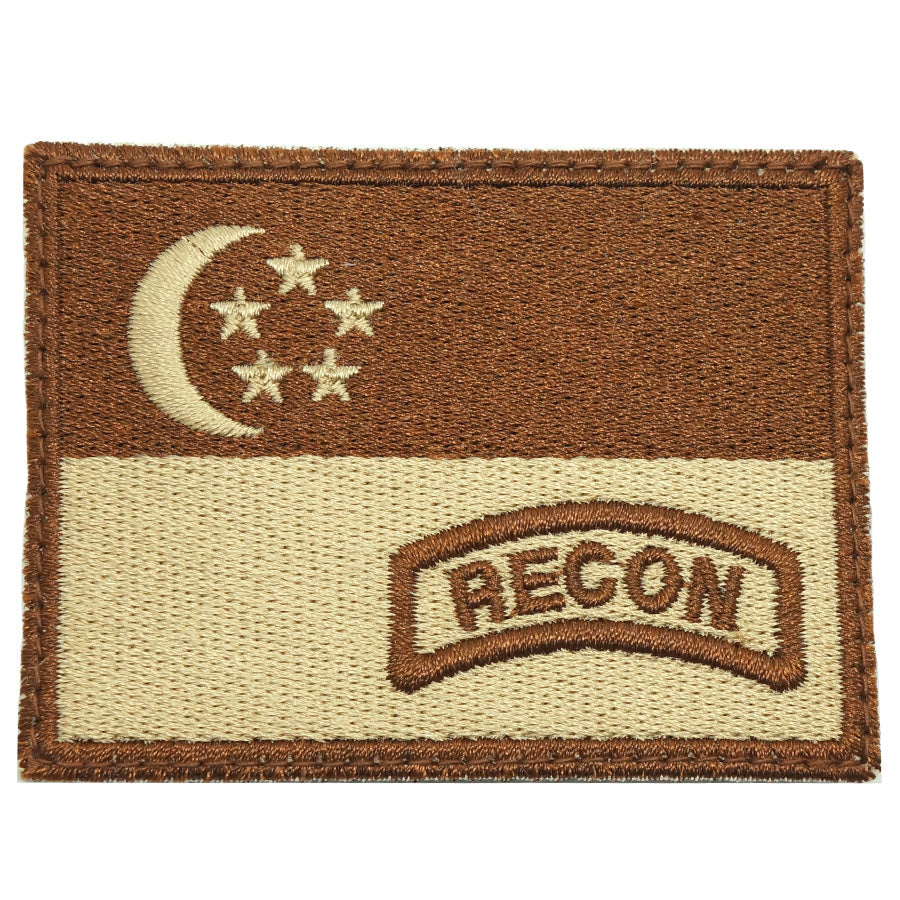 SINGAPORE FLAG WITH RECON TAB - KHAKI