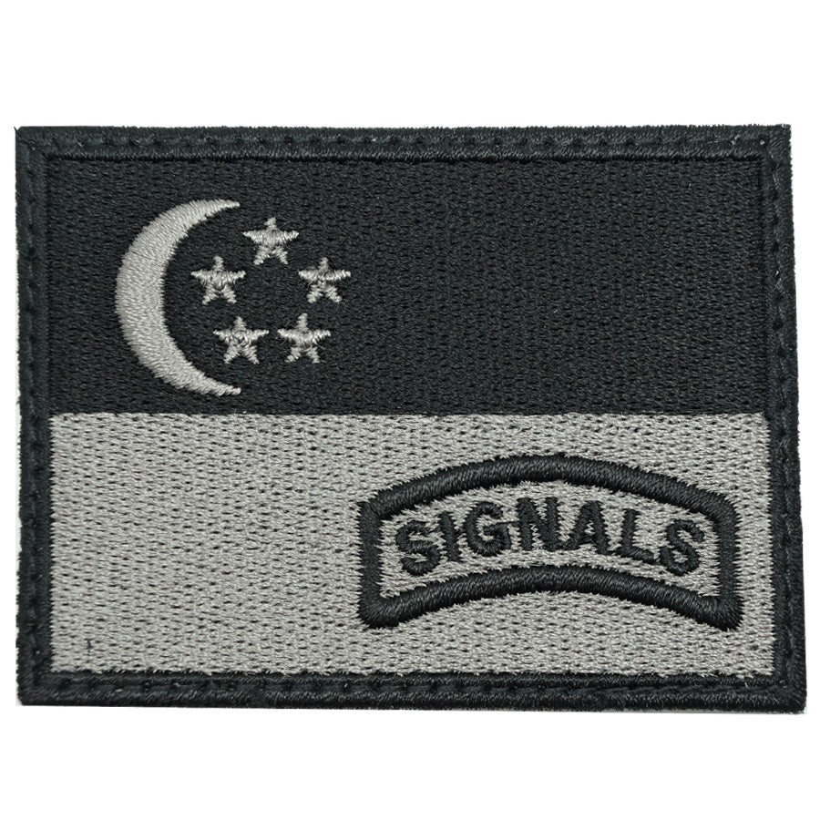 SINGAPORE FLAG WITH SIGNAL TAB - BLACK FOLIAGE