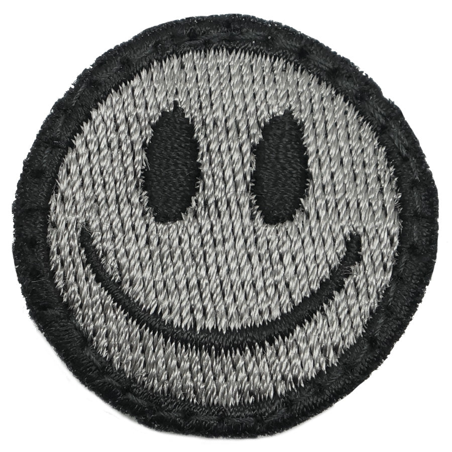 SMILEY FACE PATCH - BLACK FOLIAGE