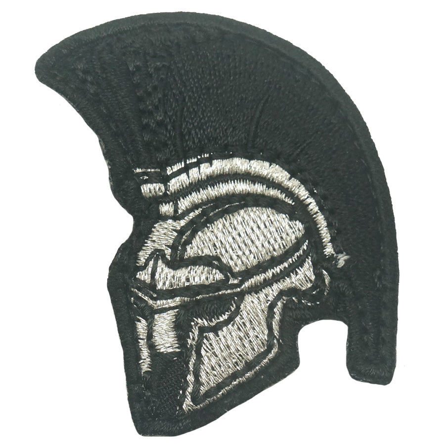 SPARTAN HELMET PATCH - METALLIC SILVER