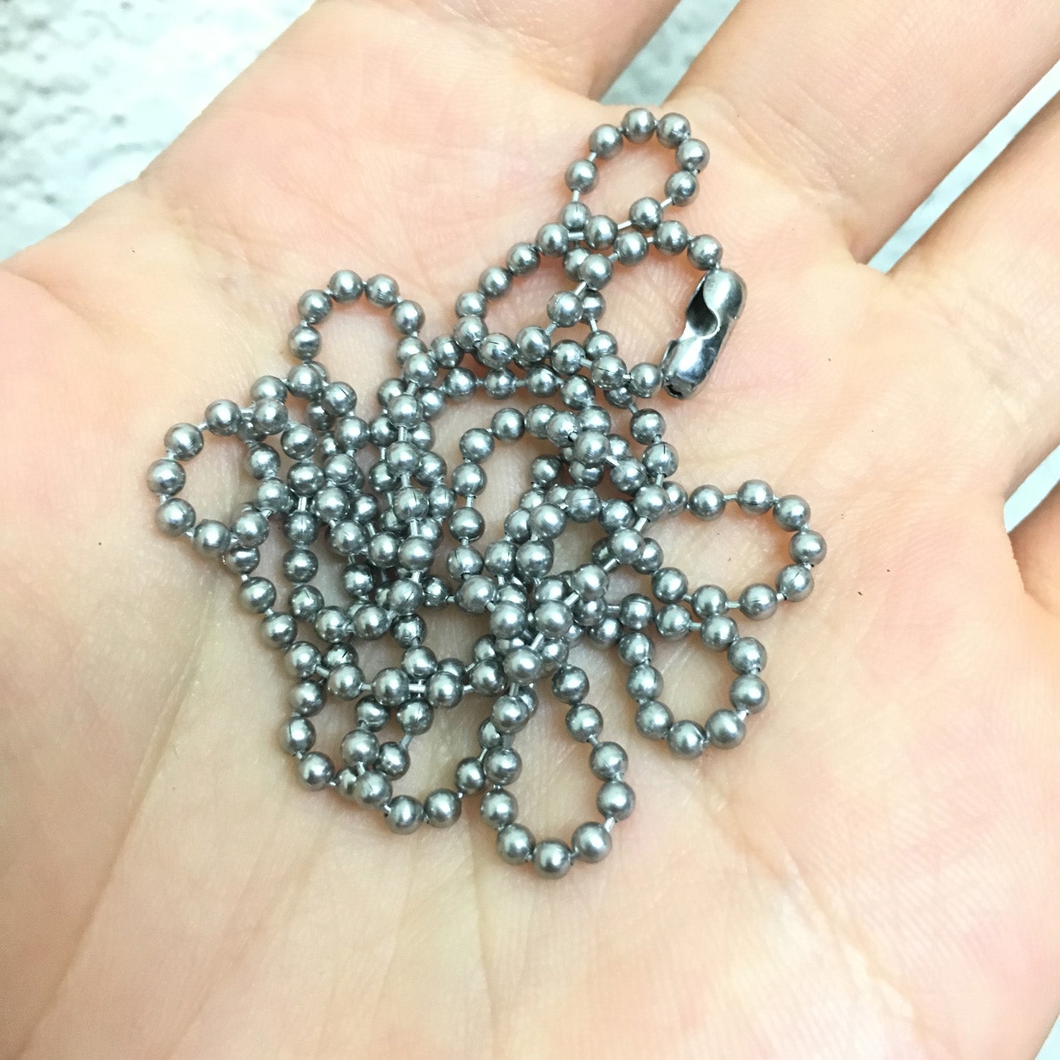 STAINLESS STEEL BALL CHAIN NECKLACE - SILVER - Hock Gift Shop | Army Online Store in Singapore