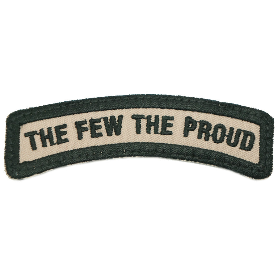 THE FEW THE PROUD TAB - KHAKI WITH BLACK BORDER