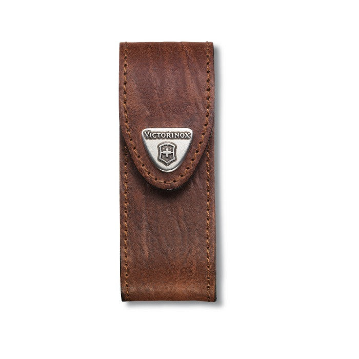 VICTORINOX LEATHER BELT POUCH, SMALL- SUITABLE FOR 91MM KNIVES (BROWN)