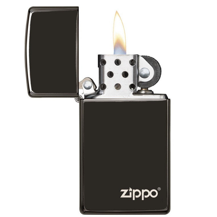 ZIPPO SLIM EBONY WITH ZIPPO LOGO