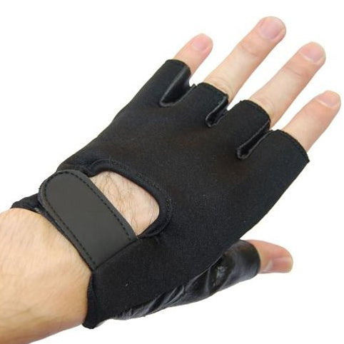 HALF CUT LEATHER GLOVES (FULL NEOPRENE TOP)