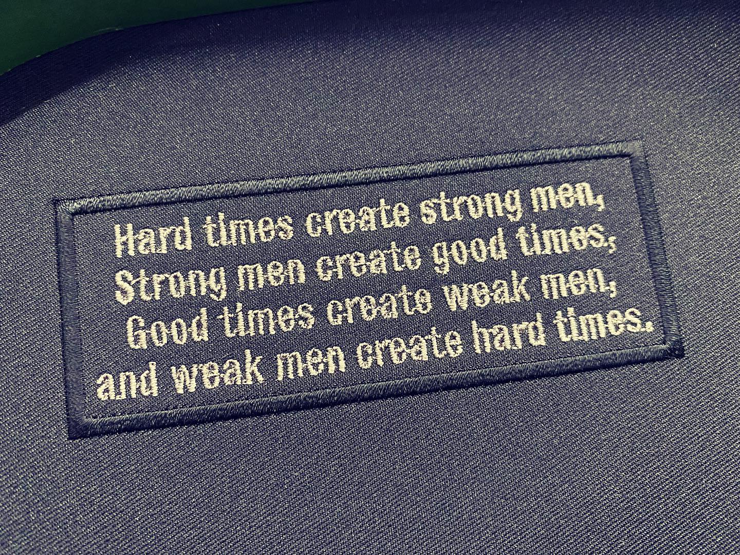 HARD TIMES CREATE STRONG MEN PATCH - BLACK FOLIAGE