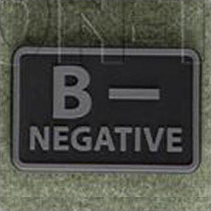HELIKON-TEX PVC BLOOD PATCH - B NEG - BLACK - Hock Gift Shop | Army Online Store in Singapore