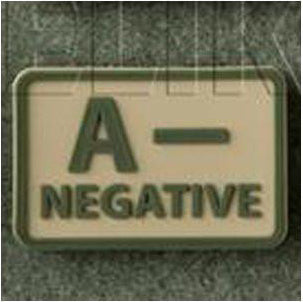 HELIKON-TEX PVC BLOOD PATCH - A NEG - KHAKI - Hock Gift Shop | Army Online Store in Singapore