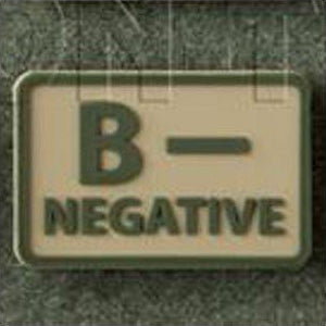 HELIKON-TEX PVC BLOOD PATCH - B NEG - KHAKI - Hock Gift Shop | Army Online Store in Singapore