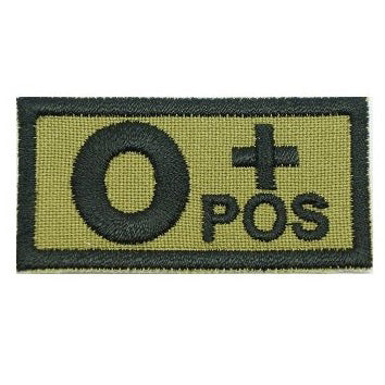 HGS BLOOD GROUP PATCH - O POSITIVE (OLIVE GREEN) - Hock Gift Shop | Army Online Store in Singapore