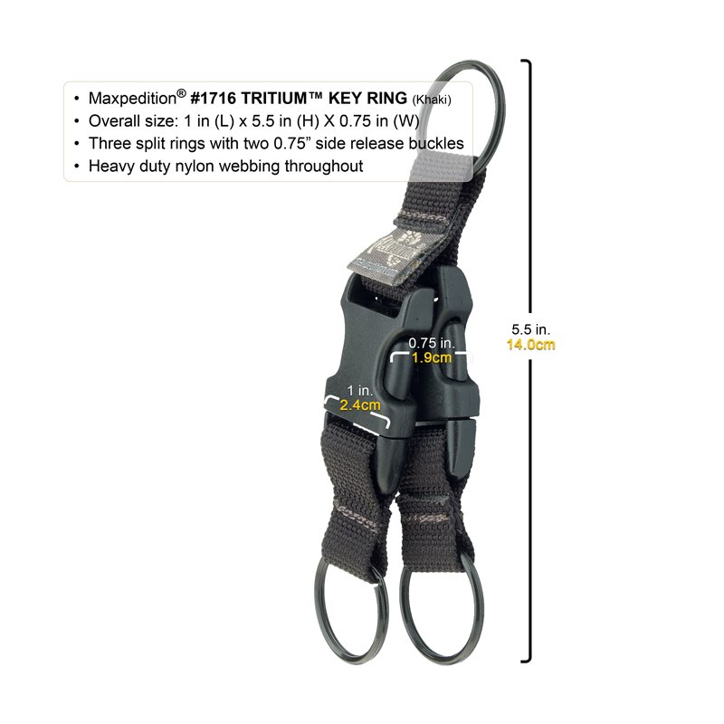 MAXPEDITION TRITIUM KEY RING - KHAKI