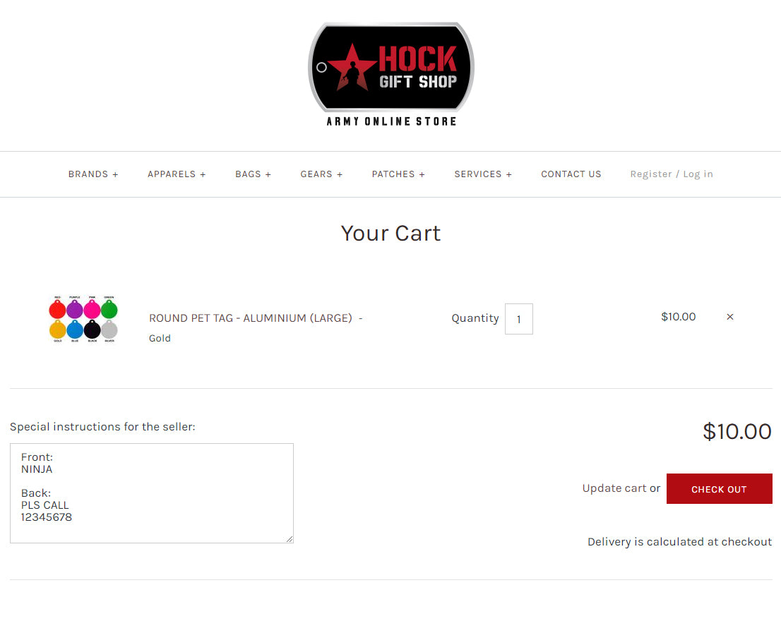 ROUND SHAPE METAL TAG - Hock Gift Shop | Army Online Store in Singapore