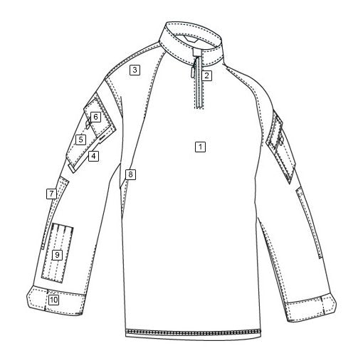 TRU-SPEC T.R.U. 1/4 ZIP COMBAT SHIRT - OD GREEN