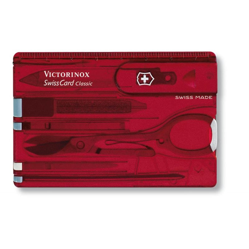 VICTORINOX SWISSCARD CLASSIC - RED TRANSLUCENT - Hock Gift Shop | Army Online Store in Singapore