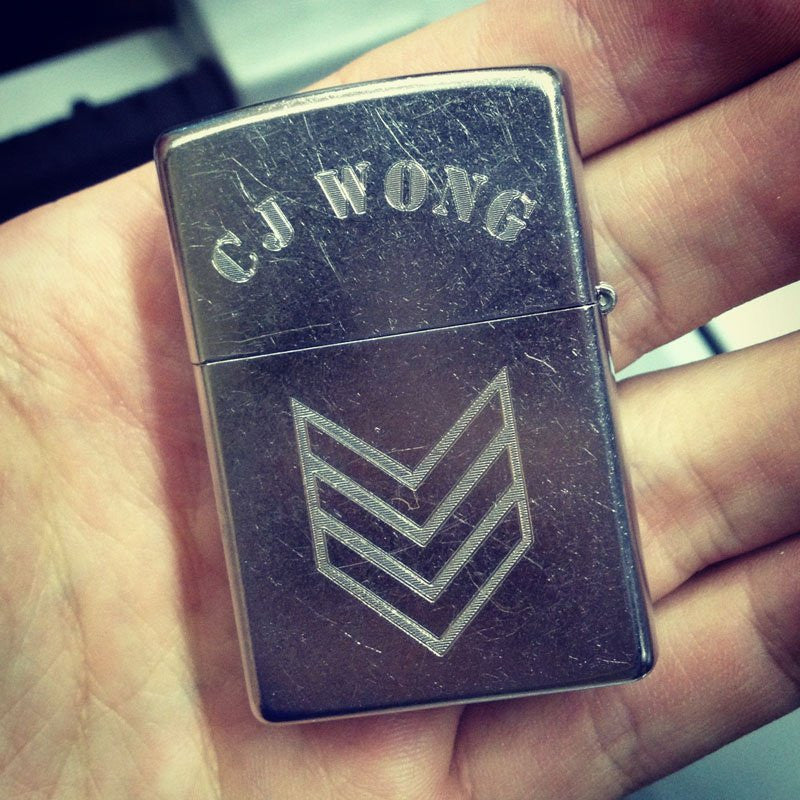 ZIPPO 207 WITH SERGEANT INSIGNIA & NAME ENGRAVINGS LIGHTER